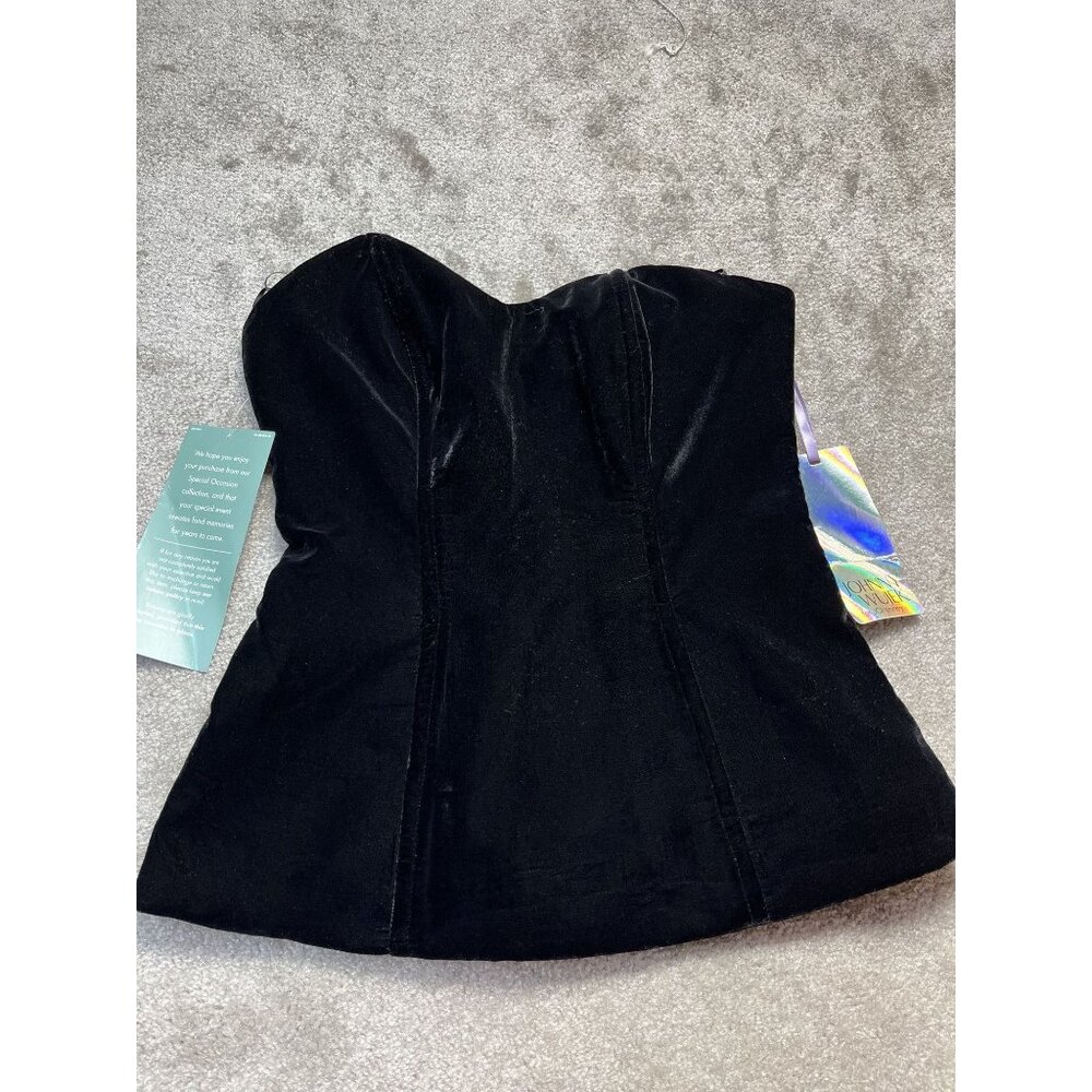 Johnny Wujek For JCPenney Black Strapless Velvet Corset Top Size 5 Holiday Party